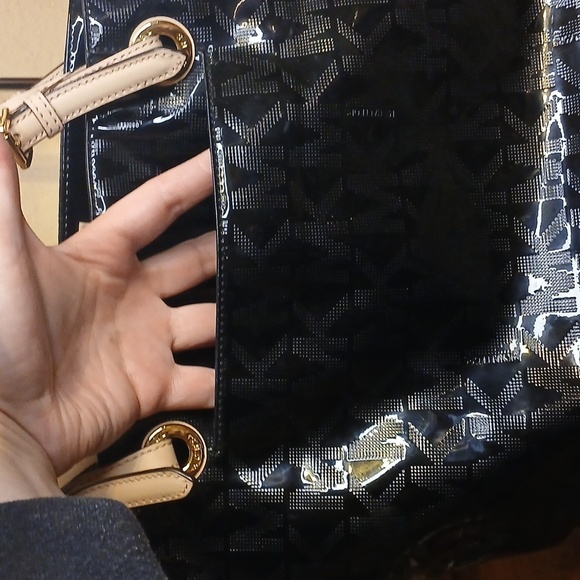 Michael kors logo pvc signature tote black and tan With Matching Wallet Set - Picture 10 of 16